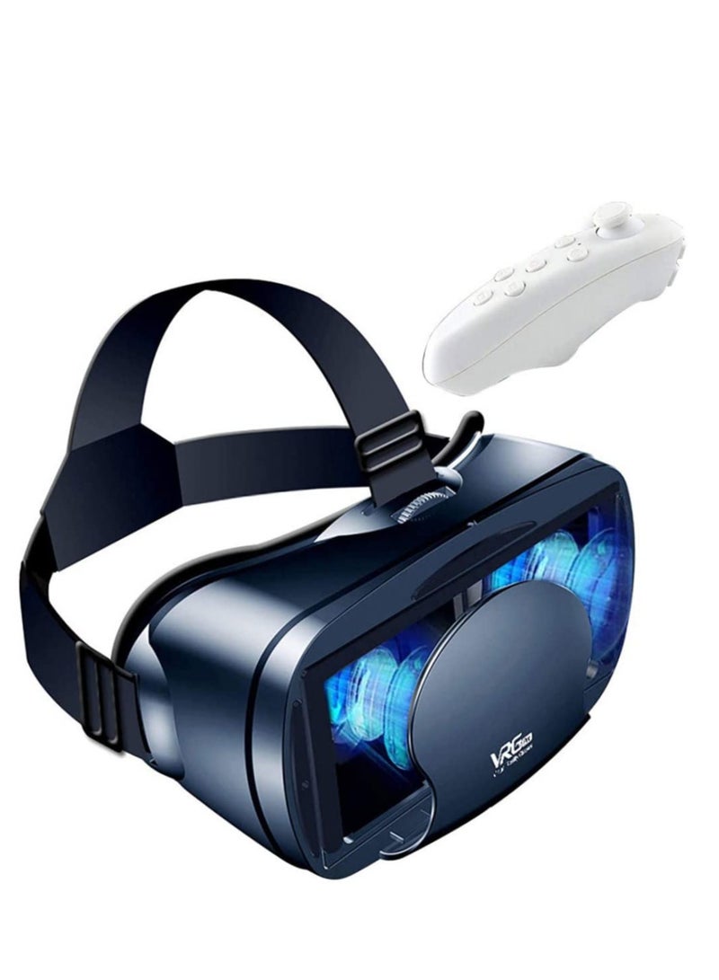 نظارة الواقع الافتراضي VR للهاتف الذي يعمل بنظام Android ، ألعاب أفلام ثلاثية الأبعاد جديدة متوافقة مع مسافات قابلة للتعديل ومريحة ناعمة باللون الأسود - Image 1